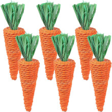 6PCS Pet Rabbit Woven Carrot Molar Relief Toys Pet Supplies