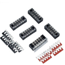 5 Sets 5 Positions Dual Row Screw Terminal Blocks Barrier Terminal Strip