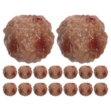 16 Pcs Realistic Artificial Beef Meatball Model, Simulated Cooked Meatball Props for Restaurant Display Kitchen Photography