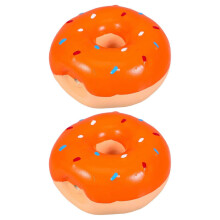 2 Pcs Donut Shaped Squeaky Latex Dog Chew Toys Interactive Puppy Teething Entertainment Supplies