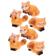 6 Pcs Resin Lesser Panda Mini Statues, Miniature Animal Figurines for Garden Decor