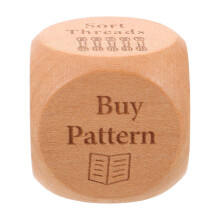 6 Sided Wood Quilting Decision Dice, Handmade Portable Sewing Embroidery Tool for Crafters, Engraved Unique Craft Project Accessory