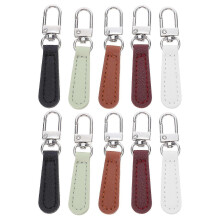 10 Pcs Detachable PU Leather Zipper Pull Replacement, Zip Puller Repair Kit for Luggage Jackets Backpacks Purses