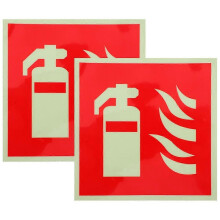 2Pcs Glow in The Dark Fire Extinguisher Safety Labels for Emergency Exit Routes