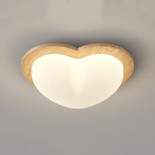 Plafonnier LED semi-encastré moderne en forme d'étoile, à intensité variable, pour chambre d'enfant ou couloir, finition bois minimaliste