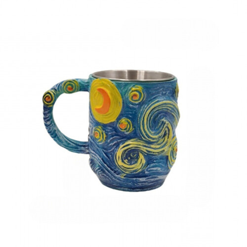 Generous Size Easy Cleaning Resin Cup Decorated with Beautiful