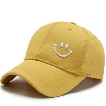 Zonbestendige katoenen baseballpet met geborduurd smiley-logo, voor dames en heren, verstelbare zomerpet in hiphop- of sportstijl.