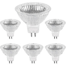 MR16 GU5.3 Halogen Bulbs 50W 12V 2800K Warm White 800lm Dimmable 36 Beam Angle 6 Pack for Track Landscape Accent Lighting