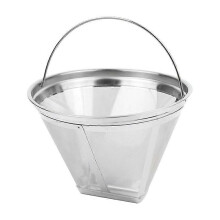 Reusable Stainless Steel Coffee Filter for Professional Coffee Machines Silver Food Grade Cone Preserves Coffee Flavour