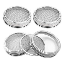 Roestvrijstalen kiemdeksels 86 mm, set van 4, voor kiemgroei, zeven en filteren, vaatwasmachinebestendig