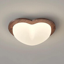 Plafonnier LED semi-encastré en forme d'étoile, à intensité variable, pour chambre d'enfant, finition bois minimaliste