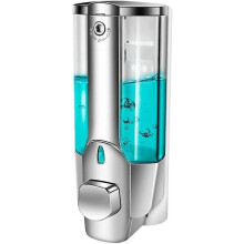 Dispensador de jabón para baño, capacidad de 350 ml, superficie de ABS galvanizada, bomba antifugas.