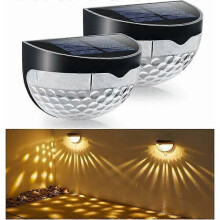 Solar Wall Lights, Auto On/Off with Light Sensor, 6-Hour Charge for All Night Use, IP65 Rated for Outdoor Stairs, Deck