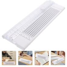 White Paper Cutter with Safety Design and Precise Scale for Accurate Paper, Label Cutting