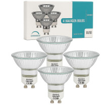GU10+C Tungsten Filament Light Bulbs 50W 120V Dimmable 2700K Warm White Compatible with Candle Warmers Fragrance Burners Pack of 4