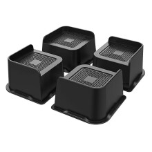 Bed Risers 3 Inch Heavy Duty 4 Pack, Black ABS 4.8x4.8In Wide Opening 5000Lbs Load for Bed Frame Sofa Tables Cabinets Fridges