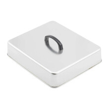 Square Barbecue Cover 304 Stainless Steel with Heat Resistant Handle Compatible with Charcoal Electric Grills for Backyard Camping BBQ