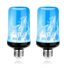 2 Pack Blue LED Flame Light Bulbs E27 Base 4 Modes with Gravity Sensing Upside Down Effect 5W AC85-265V for Home Party Garden Decoration