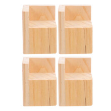 FurFurniture Risers Khaki Wood 4Pcs Heavy Duty 5cm Height Bed Couch Leg Extenders for Under Bed Storage Home Organisation
