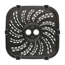 Air Fryer Grill Plate compatible with PowerXL Pro Air Fryer Plus 8QT, Nonstick Carbon Steel 22x22cm Tray with Rubber Tabs