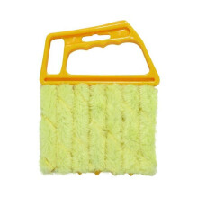 Strumento di pulizia igienico con panno in microfibra rimovibile per persiane e griglie di ventilazione, giallo