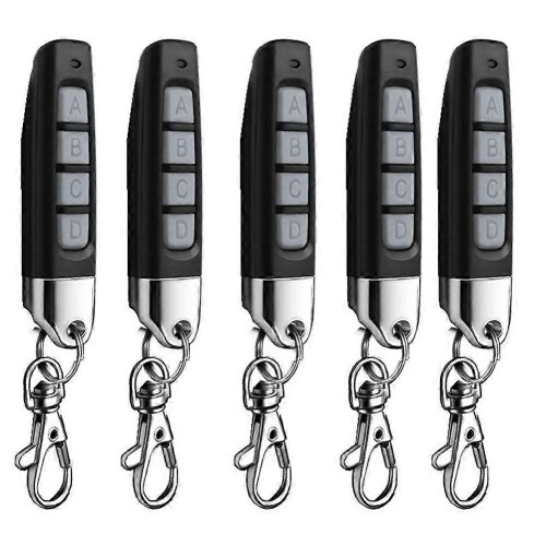 5pcs 433MHz Black Compact Wireless Remote Control Duplicator for Garage Doors Gate Systems compatible with Most 433MHz Systems