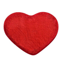 Alfombra de baño corazón roja antideslizante absorbente secado rápido poliéster 60x50 cm