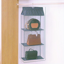 Organisateur de sacs à main à 4 niveaux, conception universelle pour différentes tailles de sacs, solution de rangement murale pour placard