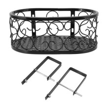 Supporto in ferro per vaso da fiori per ringhiere da balcone, 30x20x12 cm, struttura in metallo rinforzato con fermi di supporto.