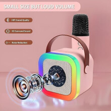 Przenośny głośnik karaoke z bezprzewodowym mikrofonem, Bluetooth, radiem FM, AUX/TF, lekki do użytku wewnątrz i na zewnątrz