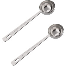 Maatlepel met lange steel, extra lang voor diepe potten en bakjes, 15 ml, 2 stuks, gepolijste spiegelafwerking