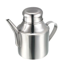 Leak-Proof Stainless Steel Oil Bottle, 420 ml, Precise Pouring Triangle Spout, Silver Tone
