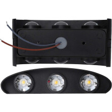 6W Warm White LED Wall Light, Waterproof IP65, Aluminium Housing, Flicker-Free Lighting for Outdoor & Indoor Use