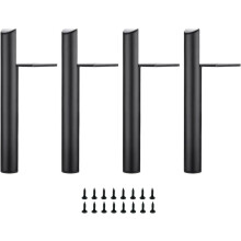 Heavy Duty Table Legs, Set of 4, 20cm Black Iron with Floor Protection Pads