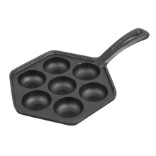 Cast Iron Aebleskiver Pan for Home Cooking, Nonstick Pan for Spherical Pancakes with Easy Release