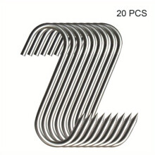 S Hooks 80mm, 10 Pack, Stainless Steel for Hanging Pots, Mugs, Robes in Kitchen, Bathroom