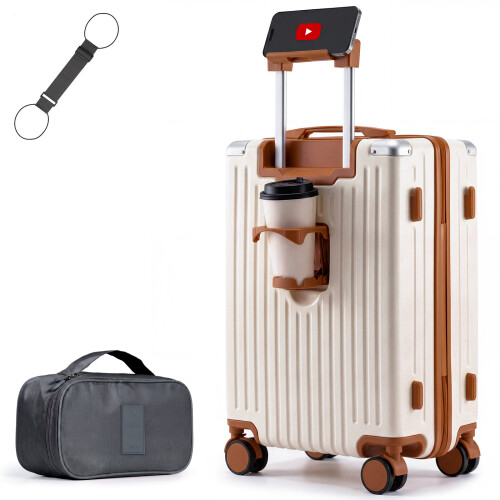 20-inch Cabin Suitcase with Cup Holders