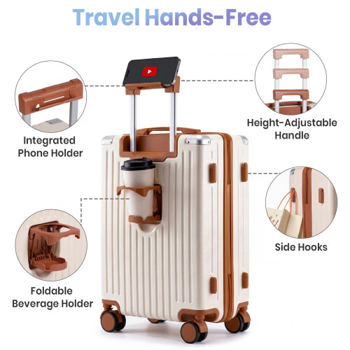 20-inch Cabin Suitcase with Cup Holders 1