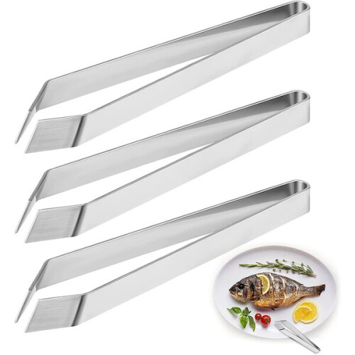 Stainless Steel Tweezers 3-Pack for Removing Fish Bones Kitchen Tool