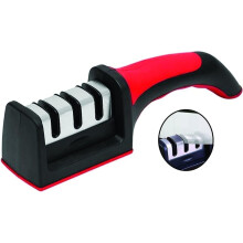 Affilacoltelli a 3 fasi per uso domestico, design compatto per riporlo in cassetto, affila i coltelli da cucina