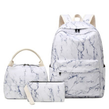 Insulated Lunch Bag Backpack Set for School, Nylon Book Bag with Multiple Pockets and Padded Shoulder Straps