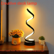 Nowoczesna spiralna lampa stołowa, kreatywny design na biurko i stolik nocny w domowym biurze
