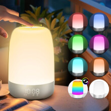 Sunrise Simulation Alarm Clock with Light - Sleep Aid Light with Timer, Colour-Changing Ambient Light, Touch Button