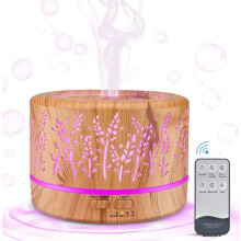 Diffusore di aromi con timer, grande capacità 500 ml, 7 colori di luce variabili e spegnimento automatico.