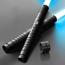 Lichtzwaard, set van 2 professionele V10 RGB-lichtzwaarden met 7 verwisselbare kleuren, soepel zwaaibaar metalen duellichtzwaard.