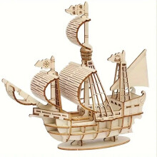 Wooden Sailing Ship Modelling Kit with Detailed Design for Creative Family Activity