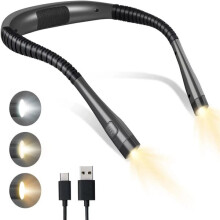 USB-C Rechargeable Neck Light, 3 Colour Temperatures, 1000mAh Battery for 80 Hours Runtime