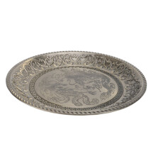 Turks theeservies, duurzame metalen constructie met theepot, 4 kopjes en serveerschaal