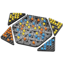 Triggle Game - Kettingdriehoekspel, ABS-strategiebordspel met pinnen, elastisch driehoekspel, 2 tot 4 spelers