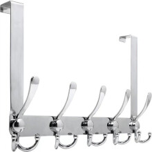 Wieszak na drzwi 2w1 ściana/aluminium 15 haczyków czarny 40,5cm do 20kg